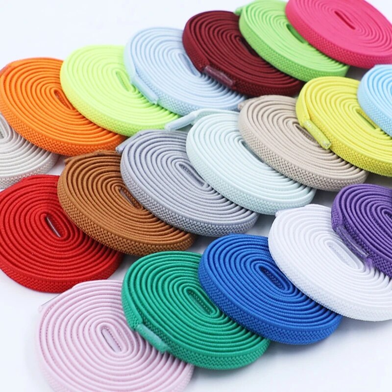 Metal Lock Round Elastic Shoelaces Flat Fashion Safety No Tie Shoelace Suitable For All Kinds Of Shoes Lazy laces