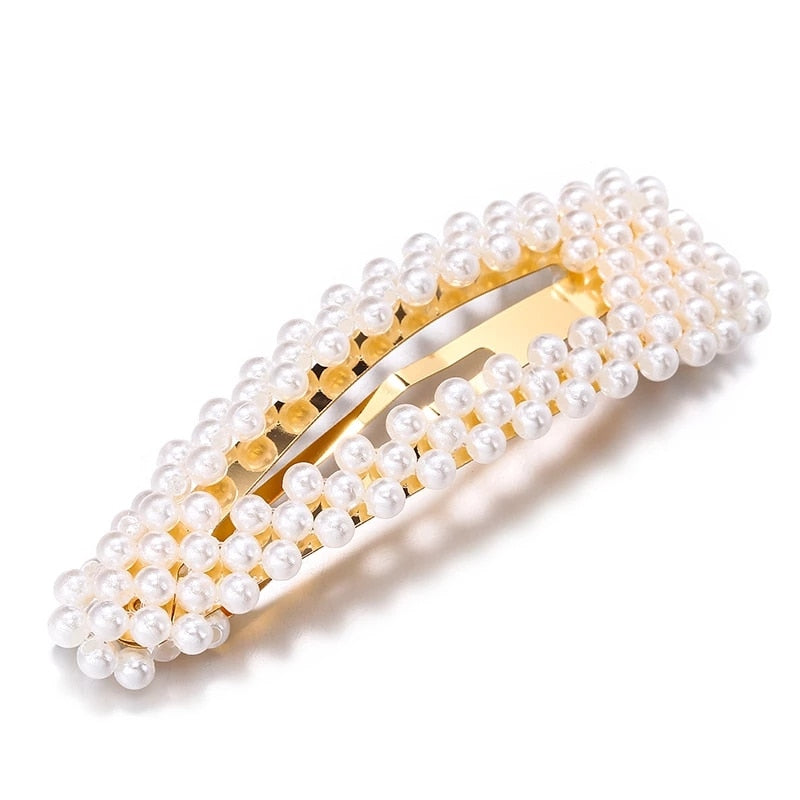 New Fashion Pearl Hair Clip for Women Elegant Korean Design Snap Barrette Stick Hairpin Hair Styling Accessories Hair Pins