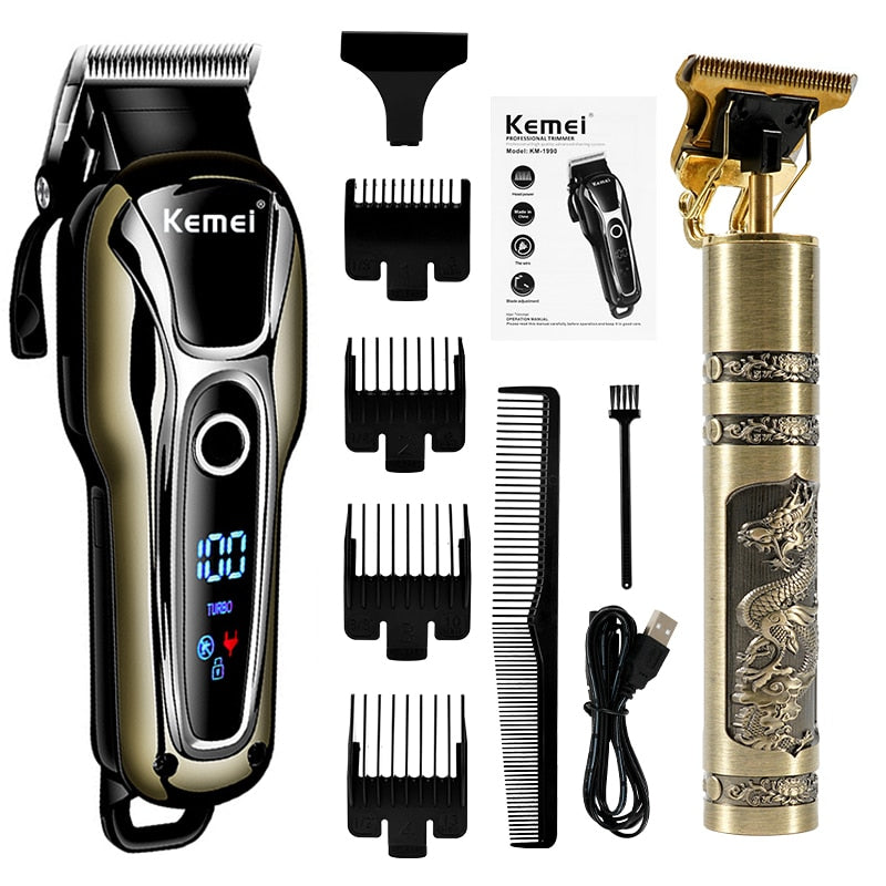 WEASTI Professional Barber Hair Clipper Rechargeable Electric Shave Razor Finish Cutting Machine Beard Trimmer Shaver Cordless