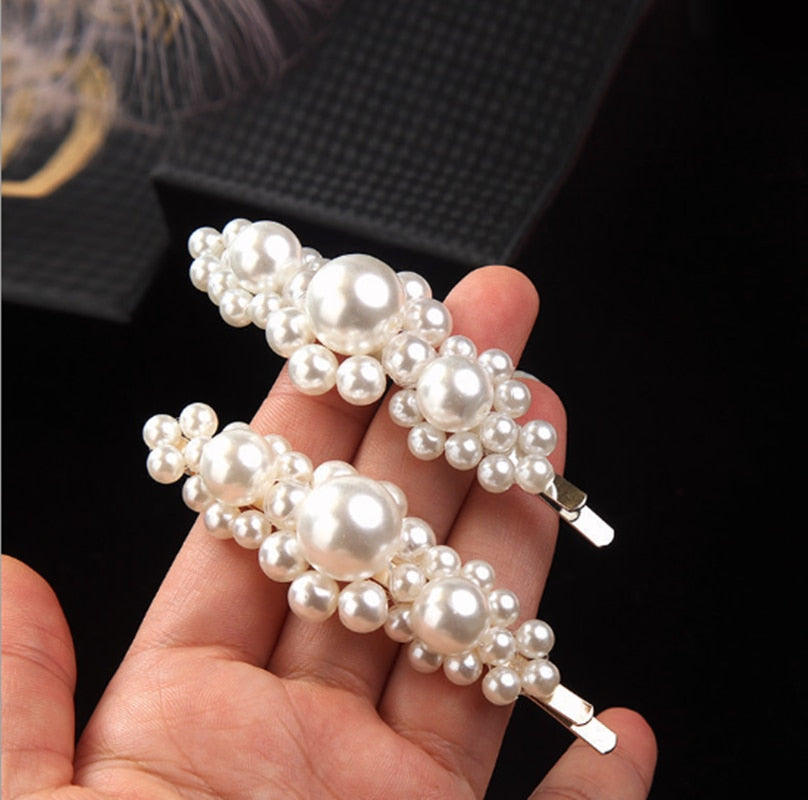 Korean 8 Styles Acrylic Imitation Pearl Women Barrettes Elegant For Female Girl Hair Clip Hairgrips Hair Accessories