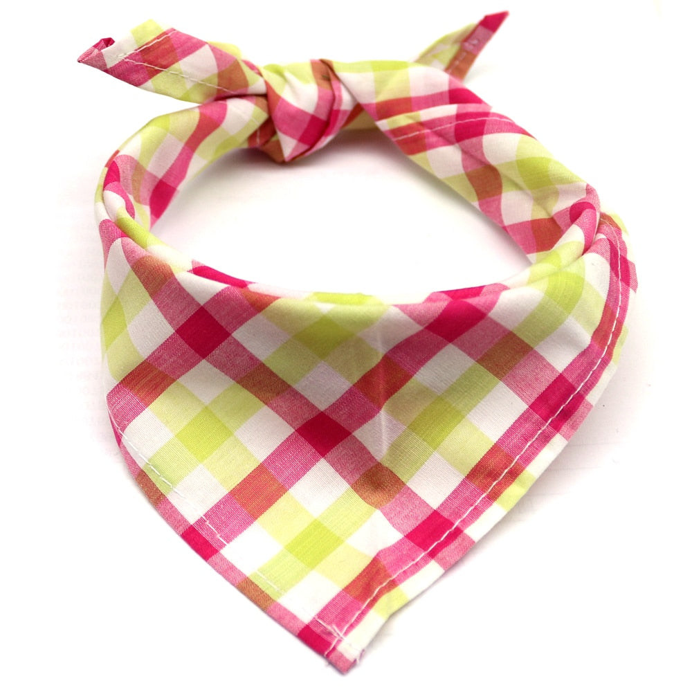 1 Pcs Dog Cat Puppy Bandanas Cotton Plaid Pet Bandana Scarf Bow tie Collar Cat Small Middle Large Dog Grooming Products Dog Bibs