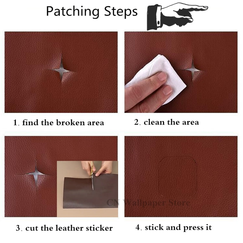 Self Adhesive Leather for Sofa Repair Patch Furniture Table Chair Sticker Seat Bag Shoe Bed Fix Mend PU Artificial Leather Skin