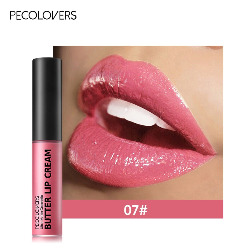 PECOLOVERS Lip Makeup 10 Color Silky Vitamin E Butter Lip Ceram Lipgloss