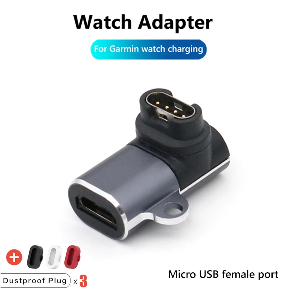 Type C/Micro USB/iOS Charging Portable Adapter For Garmin Fenix 7 7S 7X 6 6S 6X 5 5S 5X Venu 2 2S Smart Watch Charger Converter