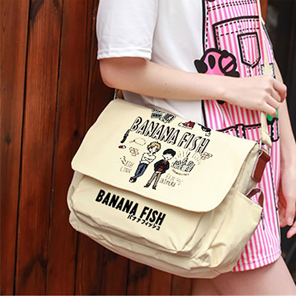 BANANA FISH Cartoon Women Shoulder Bags Canvas School Bags Ash Lynx Cosplay Messenger Bag Anime Crossbody Bag Bookbag Daypack