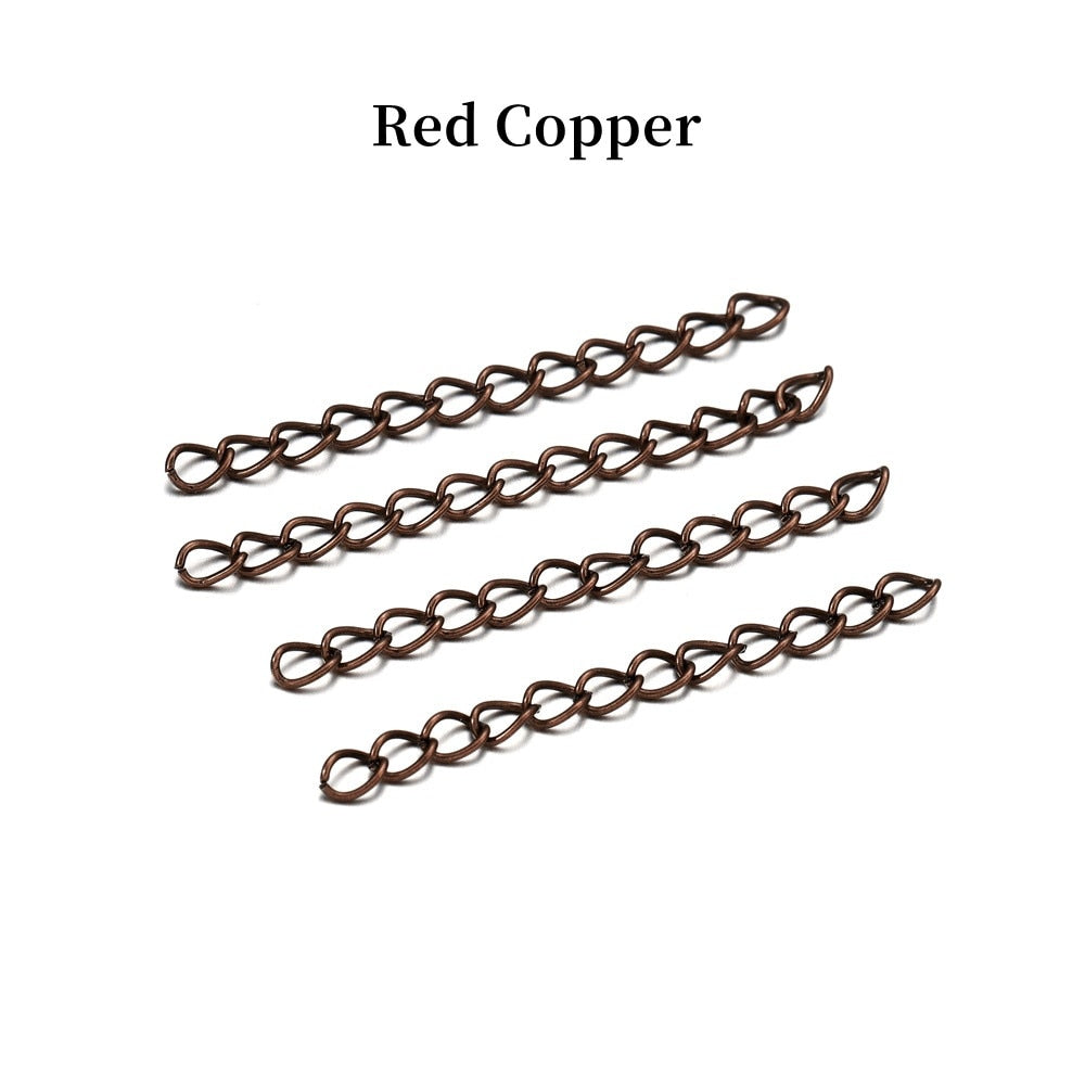 100pcs/lot 50mm 70mm  Necklace Extension Chain Bulk Bracelet Extended Chains Tail Extender For DIY Jewelry Making Findings