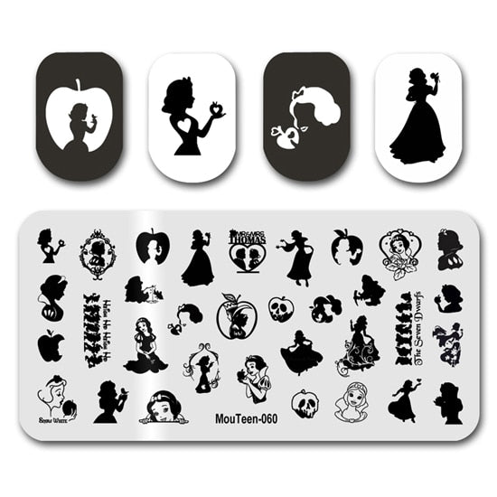 Nail Stamping MouTeen148 Cartoon Big Size Head Disney Nail Plates Stamp King Manicure Set For Nail Art Stamping