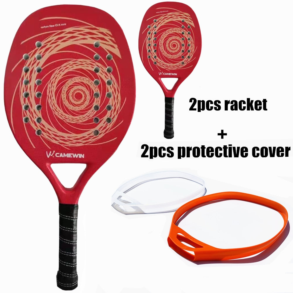 CAMEWIN Professional Beach Tennis Racket Carbon Fiber Beach Racket Protector Can Be Matched With