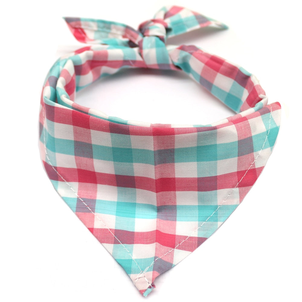 1 Pcs Dog Cat Puppy Bandanas Cotton Plaid Pet Bandana Scarf Bow tie Collar Cat Small Middle Large Dog Grooming Products Dog Bibs