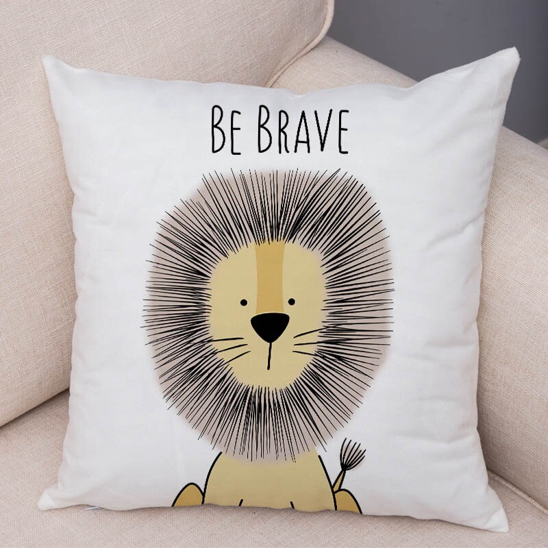 Nordic Zebra Hippo Giraffe Lion Crocodile Pillow Case Decor Animal Cushion Cover for Sofa Pillowcase Pillow Covers 45x45cm