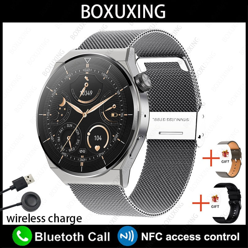 For Huawei Xiaomi NFC Smart Watch Men GT3 Pro AMOLED 390*390 HD Screen Heart Rate Bluetooth Call IP68 Waterproof SmartWatch 2023