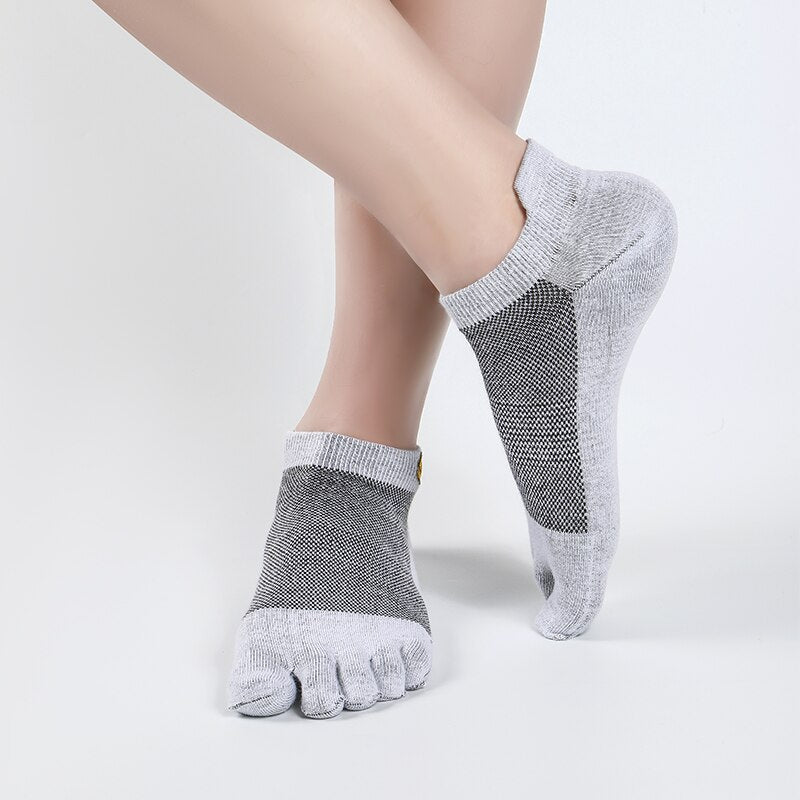 Vibram Five-toe Socks Five Fingers Men Women Spring Summer Outdoor Leisure Sweat-absorbent Wear Sports Low Tube Solid Basketball