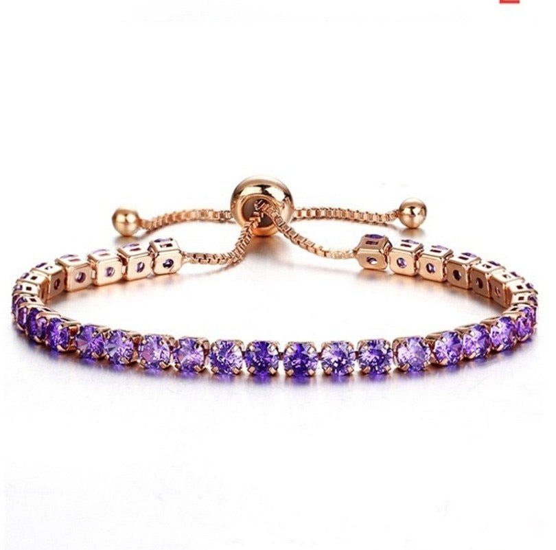 Fashion Charm CZ Tennis Bracelet for Women Crystal Zircon Jewelry Adjustable Gold Silver Color Box Chain Bracelets Gift