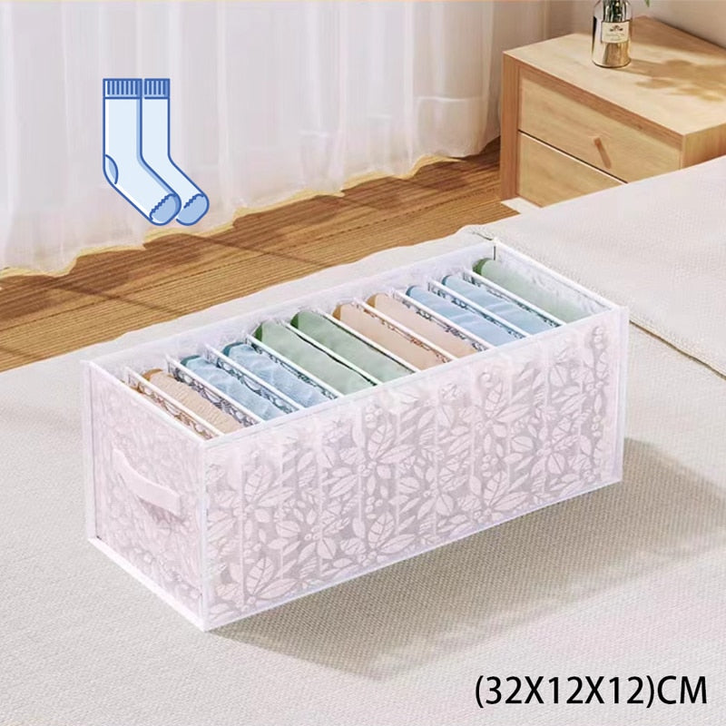 Foldable Drawer Compartment Storage for Socks, Underwear, Bras, Ties, and Baby Clothes with Sock Organizer Drawer Divider