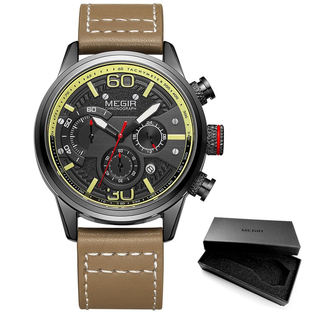 Megir Fashion Mens Watches 2020 Luxury Top Brand Quartz Watch Military Sport Mesh Strap Waterproof Wrist Watches Men Relogios