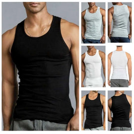 Men Tank Tops Undershirt Gym Workout Stringer Fitness T-Shirt Beater Undershirt  Mens Sleeveless Gyms Vests Cotton Singlets