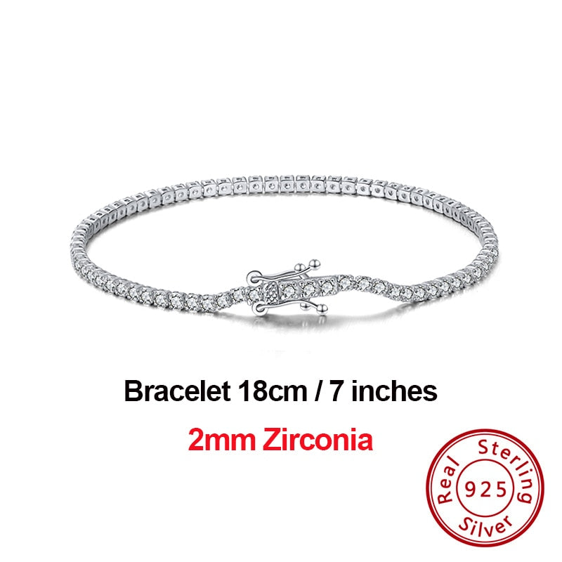 Rinntin SB94 Tennis Bracelet - 100% Real 925 Sterling Silver with AAAA Austrian Cubic Zirconia - Fine Jewelry for Women