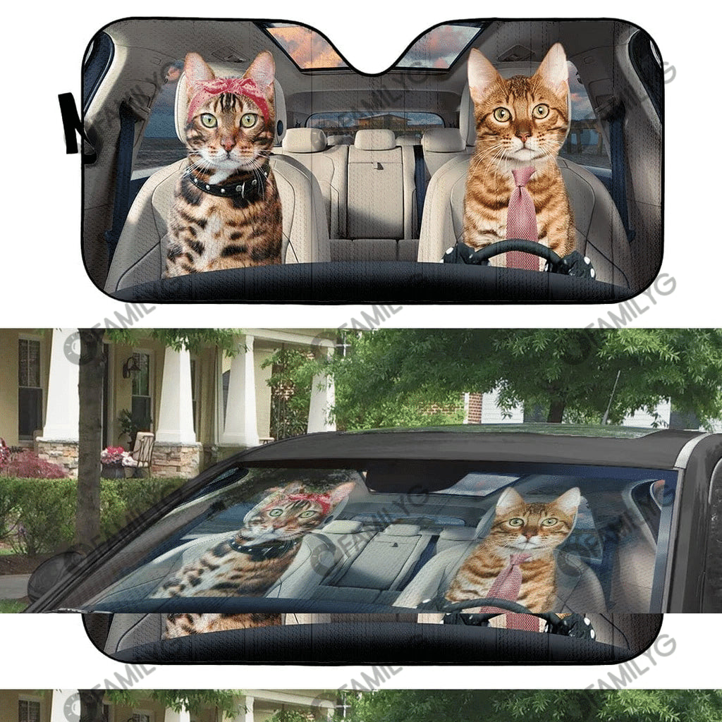 Black Cat Car Sunshade, Black Cat Gift, Black Cat Car Decoration, Cat Seat Cover, Gift for Father, Automatic Sun Shade