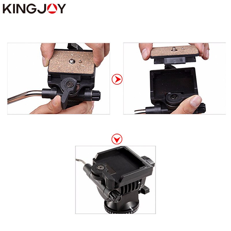 KINGJOY Panoramic Tripod Head Aluminum Hydraulic Fluid Video Pan&Tilt For Tripod And Monopod Camera Holder Stand SLR DSLR