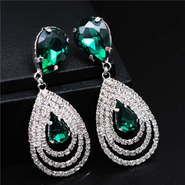 2021 Wedding Bridal Jewelry Sets For Women Rhinestone Crystal Jewelry Set Bracelet Earrings Female Set 2 Pcs Indian Accessories