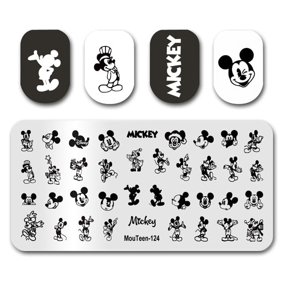 Nail Stamping MouTeen148 Cartoon Big Size Head Disney Nail Plates Stamp King Manicure Set For Nail Art Stamping