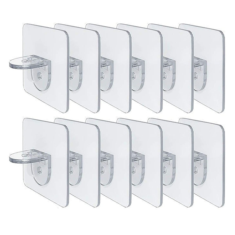 4/10pcs Adhesive Shelf Support Pegs Shelf Support Adhesive Pegs Closet Cabinet Shelf Support Clips Wall Hangers Strong Holders