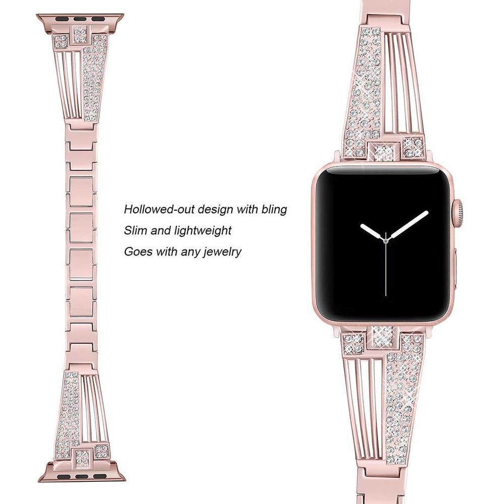 Luxury Crystal Diamond Strap For Apple Watch Ultra 49mm Band 42mm 38 40 44 mm Series 8 7 6 SE 5 4 3 Bands Steel iwatch 41mm 45mm