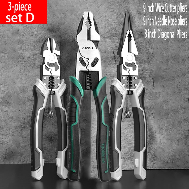 Multifunctional Universal Diagonal Pliers Needle Nose Pliers Hardware Tools Universal Wire Cutters Electrician Wire Pliers Set