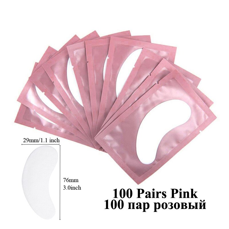 100Pairs Lint Free Under Eye Gel Pads Hydrating Eye Paper Patches Grafted Eyelashes Extension Eye Tips Sticker Wraps Makeup Tool