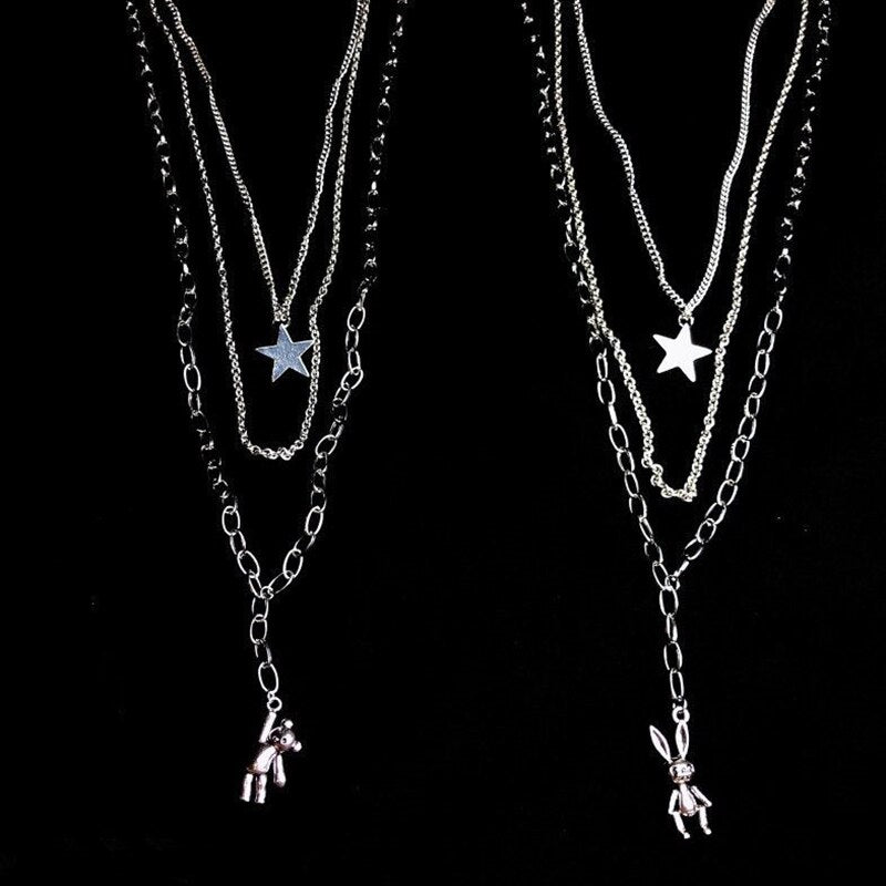 Newest Hot Fashion Multilayer Hip Hop Long Chain Necklace Women Men Gifts Key Cross Pendant Necklace Accessories Jewelry