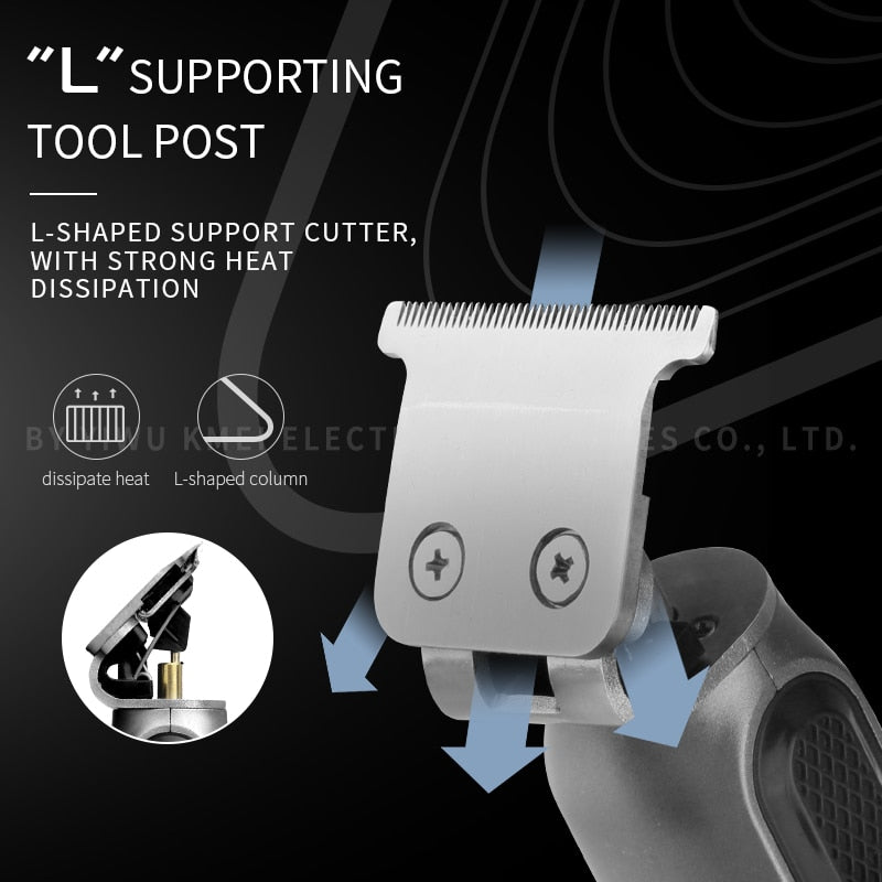 Kemei Hair Liners Clippers Men Beard Trimmer Zero Gapped T-Blade Hair Cutting Machine Cordless Professional Barber Edgers Cutter