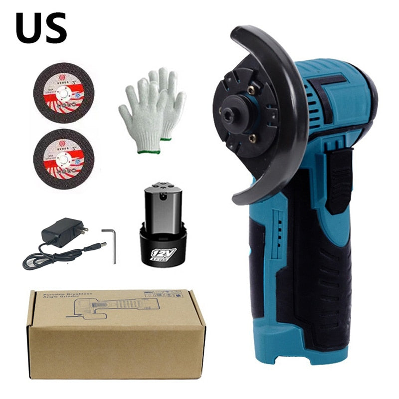 12v Brushless Angle Grinder Lithium Battery 19500rpm Cordless Mini Polishing Machine Diamond Cutting Grinder Wireless Grinder