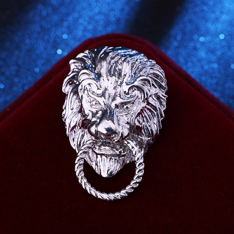 New Retro Animal Lion Head Brooch Fashion Men&#39;s Suit Shirt Collar Pin Needle Badge Lapel Pins and Brooches Jewelry Accessories