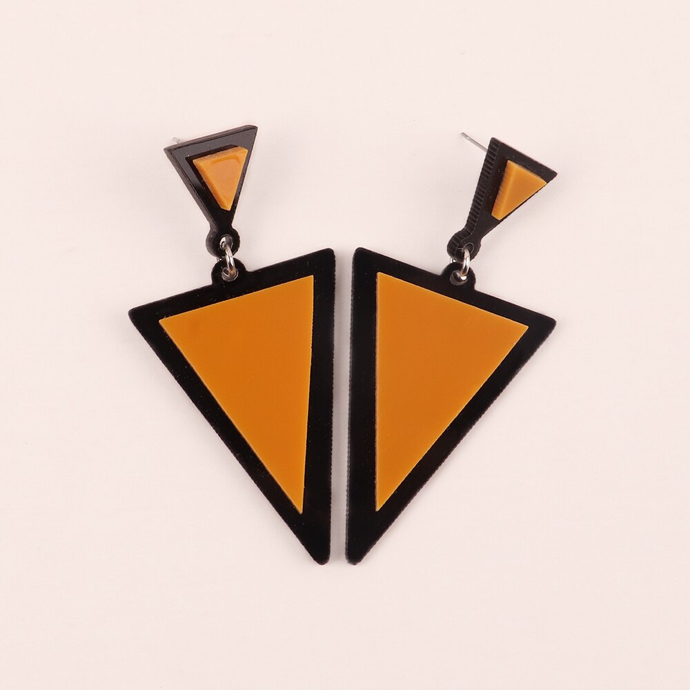 Brand Earing Fluorescent Colorful Triangle Earrings Stud Earrings For Women Crystal Pearl Earrings Fashion Jewelry Wholesale