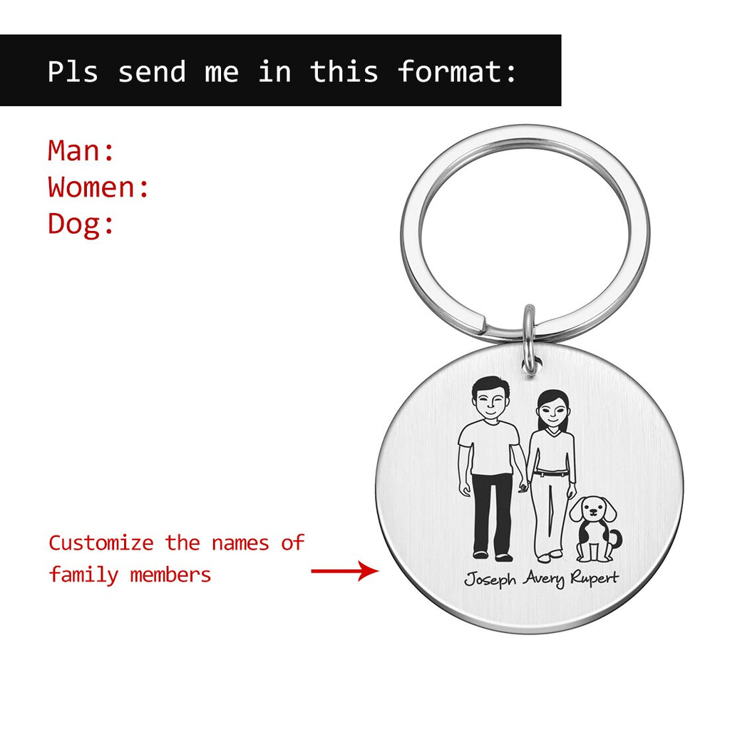 Personalized Family Keychain Engraved Family Gifts for Parents Children Present Keyring Bag Charm Families Member Gift Key Chain