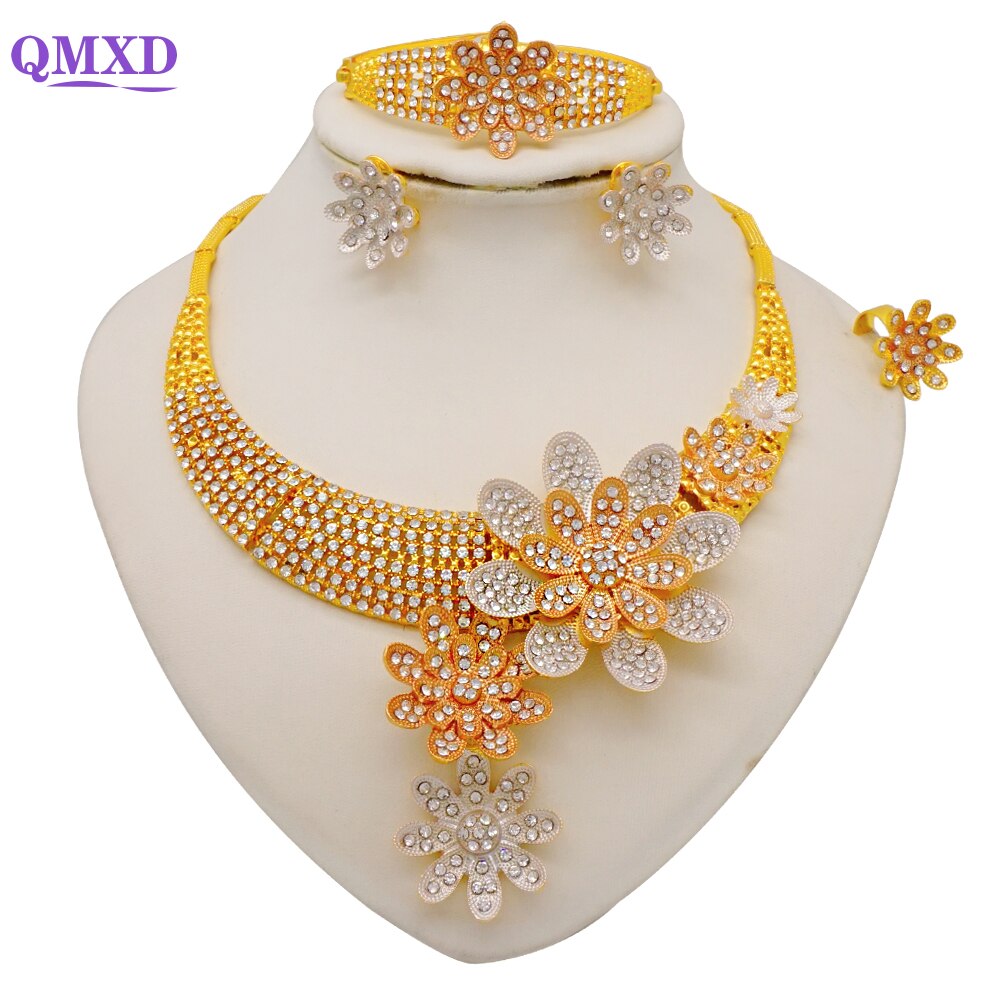 Ethiopian Rope Chain Jewelry Set For Women Ethnic Style Pendant Necklace Bracelet Earring Ring Wedding jewelry sets