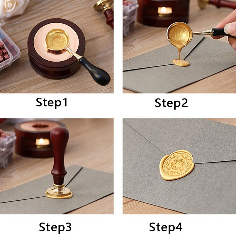 100 pcs Vintage Wax Seal For Stamps Retro wax print Beads Sealing Macaron gold  Wedding Birthday wax lacquer for seals Lacre