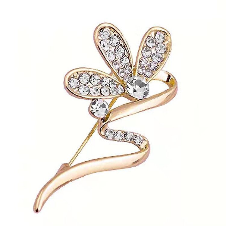 New 2021 Factory Direct Korean-Style Elegant Crystal All-match Brooch Gift Fashion Alloy Accessory Women&#39;s Corsage