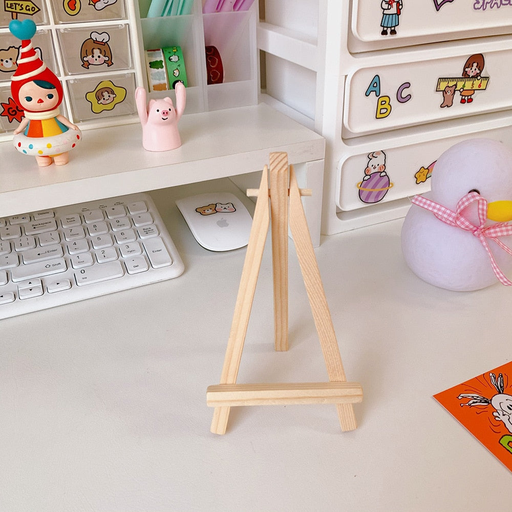 Portable Wooden Mini Stand Universal Lazy Mobile Phone Stand Creative Cute Multi-function Stand Desktop Tablet Stand Small Easel