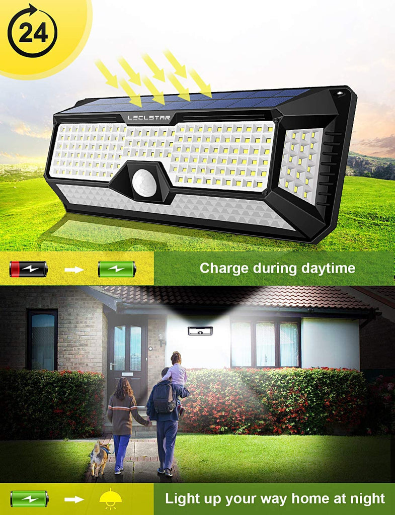 268 LED Reflector Solar Power Patio Lights for Garden Decoration Motion Sensor Spotlights Outdoor Lighting Waterproof Wall Lamps