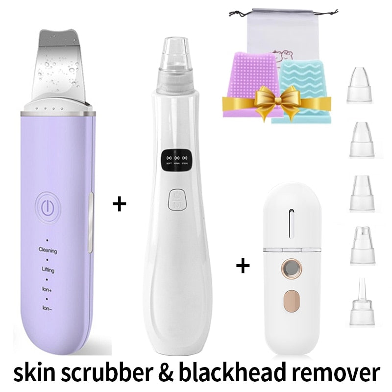 RUBYONLY Ultrasonic Skin Scrubber Vibration Face Cleaner Blackhead Remover Facial Scrubber Shovel Clean Cavitation Peeling