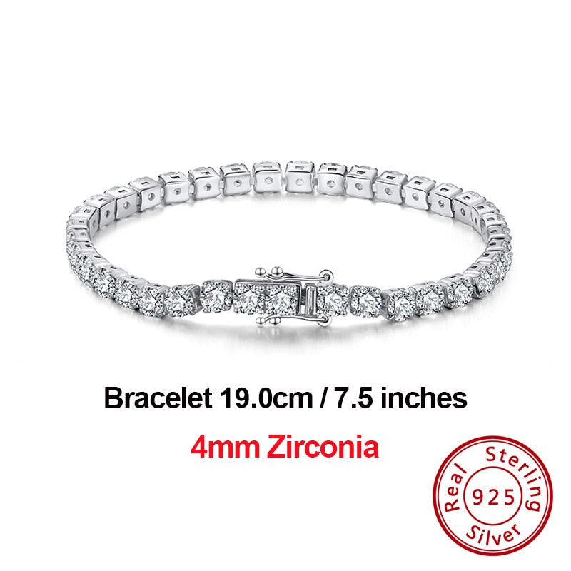 Rinntin SB94 Tennis Bracelet - 100% Real 925 Sterling Silver with AAAA Austrian Cubic Zirconia - Fine Jewelry for Women