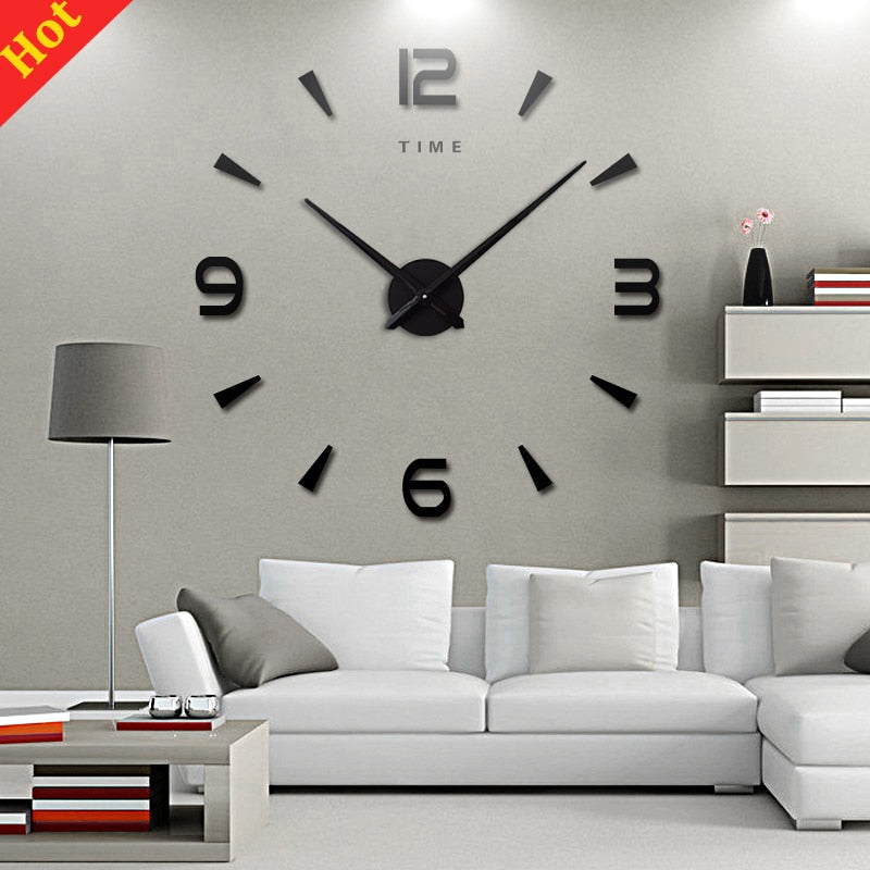 Oversized Wall Clocks Home Letter Decor Decorative Kitchen Clocks Acrylic Mirror Stickers Large Wall Clock Quartz 3D.