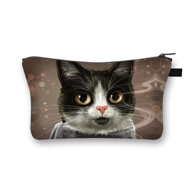 Cute Cat Print Cosmetic Case Women Makeup Bags Cartoon Kitten Cosmetic Bags Ladies Travel Storage Bag Girls Make Up Organizers