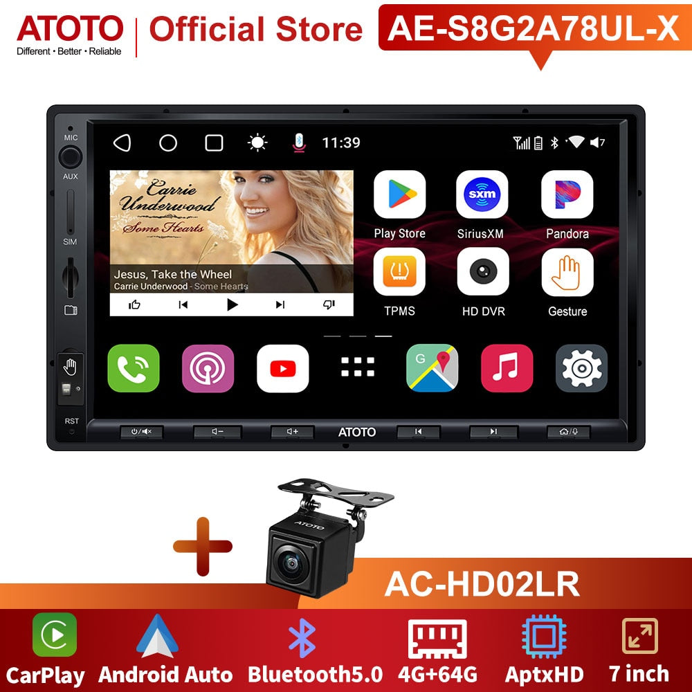 ATOTO S8 Ultra Car Radio 2 Din Android Car Stereo In-Dash Autoradio Bluetooth Wireless Phone Link Carplay Player Touch Screen