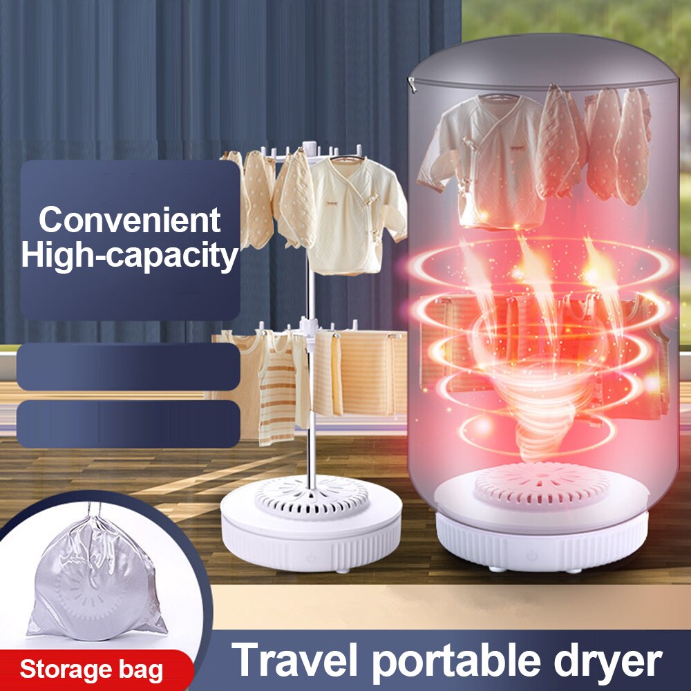 Portable Electric Clothes Dryer Mini Travel Folding Warm Air Baby Cloth Drying Machine Heater Hanger Laundry Clothing Rack