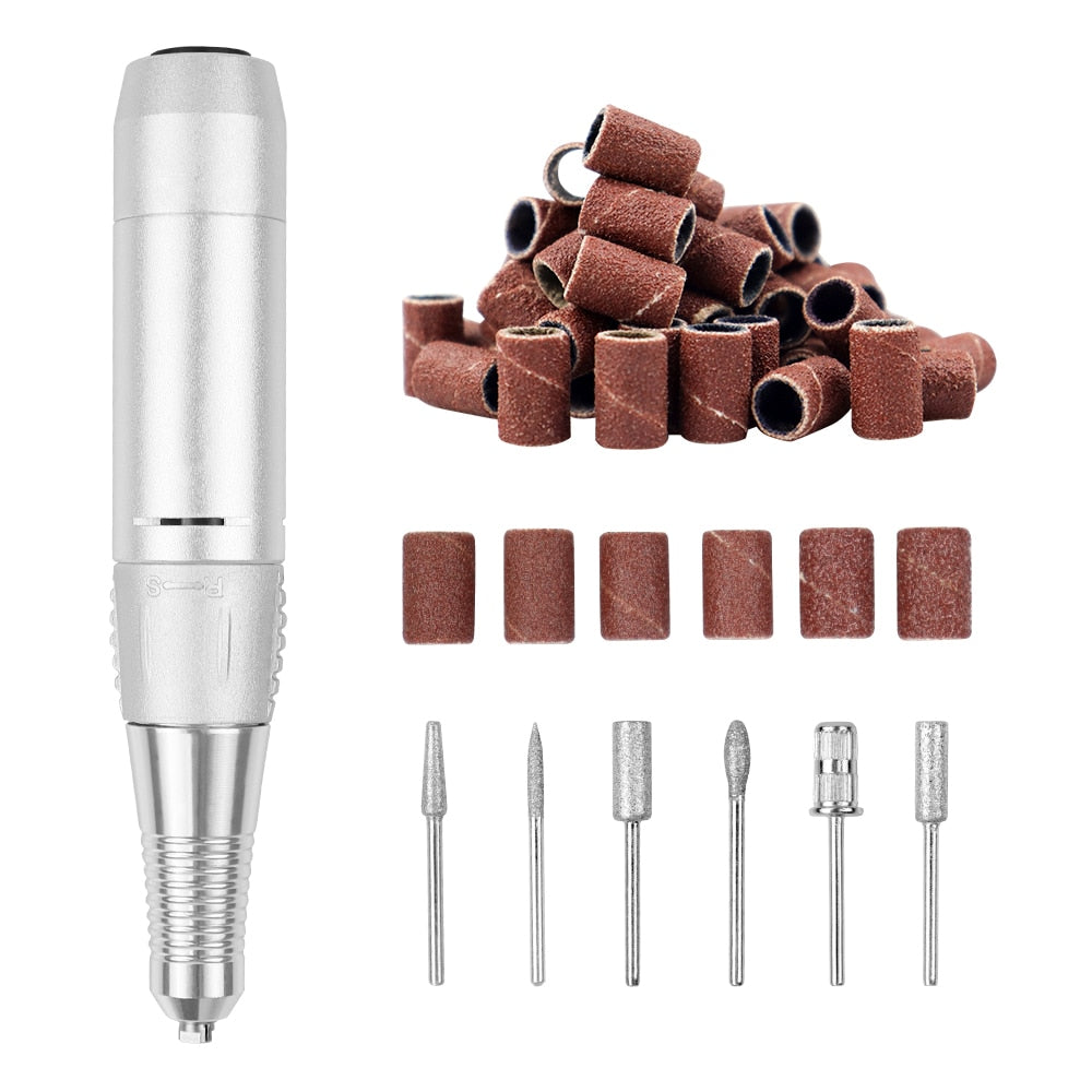 Nail Drill 35000RPM Machine Electric Manicure Drill Machine& Accessory Nail Machine Kit with Milling Cutter Electric Nail Tool