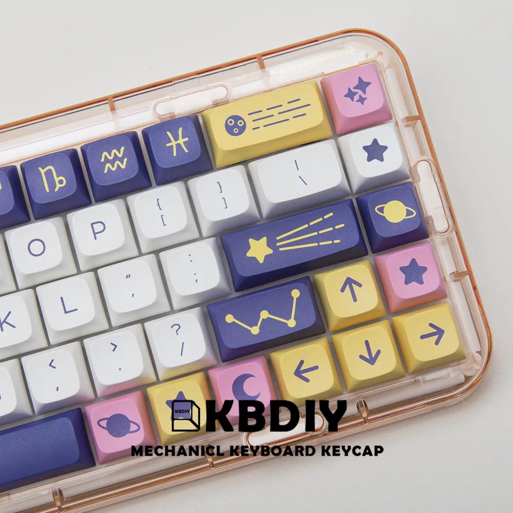 KBDiy 132 Keys Constellation PBT Keycaps XDA Profile MX Switch Anime Cute Keycap for DIY Mechanical Gaming Keyboard Custom Set