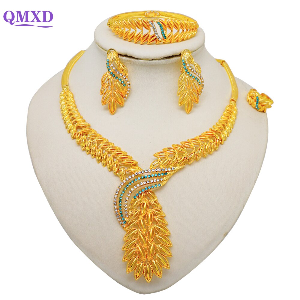 Ethiopian Rope Chain Jewelry Set For Women Ethnic Style Pendant Necklace Bracelet Earring Ring Wedding jewelry sets