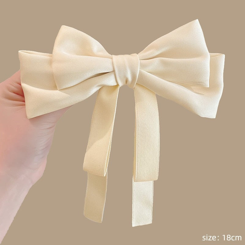 Fashion Korean BowKnot Hair Ties Scrunchies Women Girls Elastic Hair Bands Long Headwear Ribbon Bow Ponytail Hair Accessories